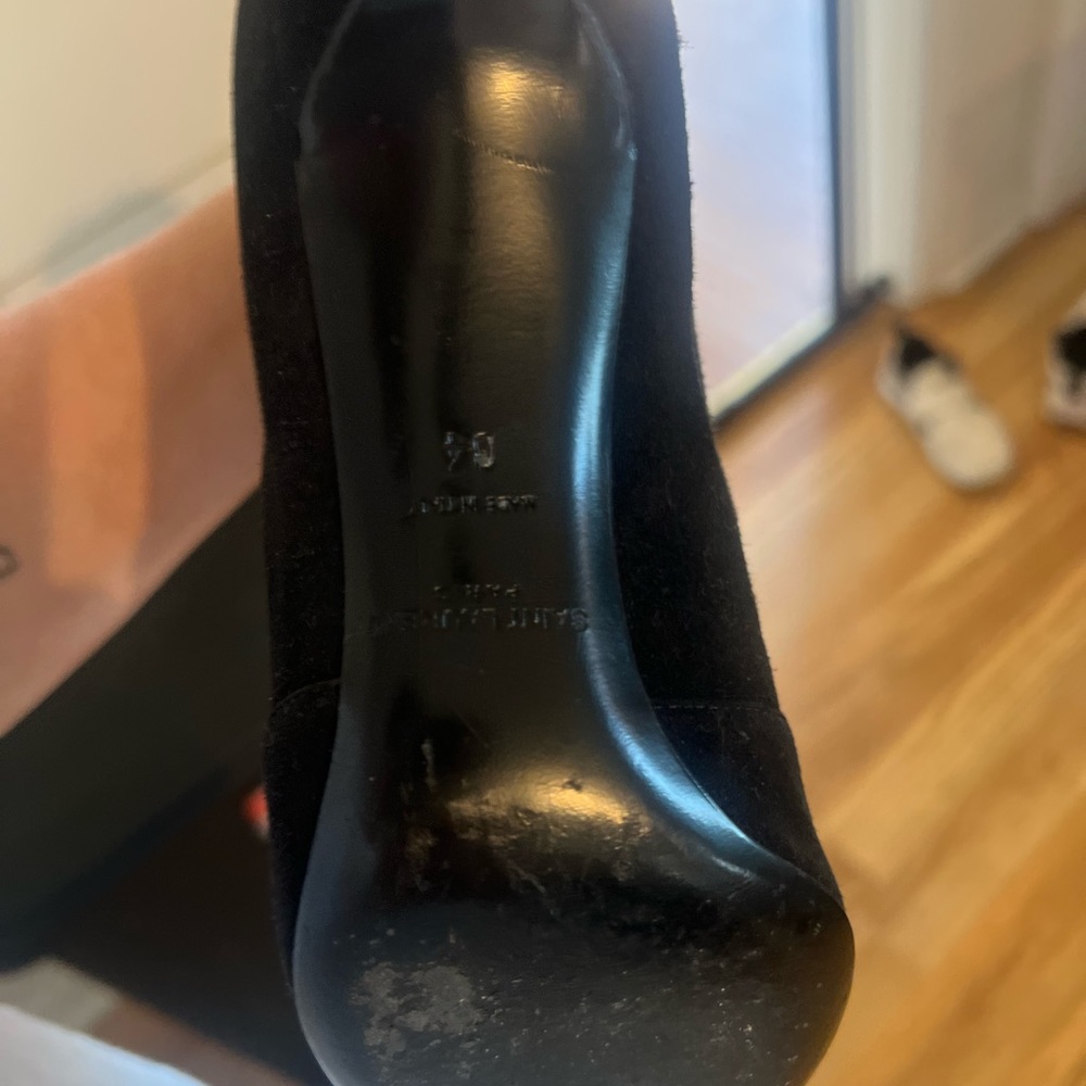 SAINT LAURENT PARIS Suede black booties - Picture 14 of 15